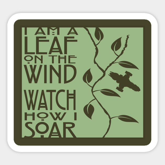 Leaf on the Wind Sticker by Dean_Stahl